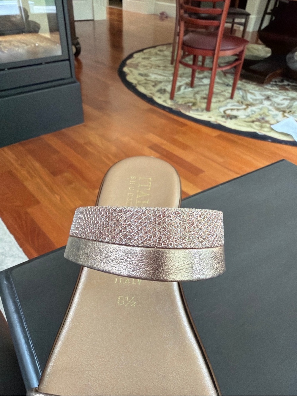 Gold Slide Sandals for Women - Picture 6 of 9